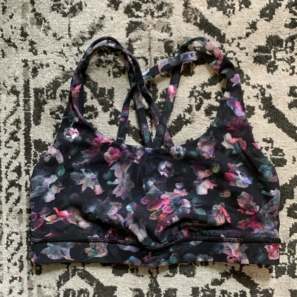 Lululemon Energy Bra, Floral, Size 6